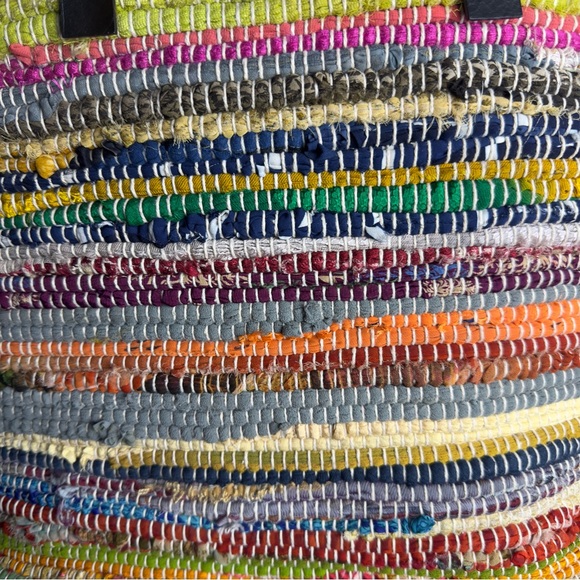 Bohemian Multicolour Woven Tote Beach Festival Shoulder Bag - Picture 7 of 15